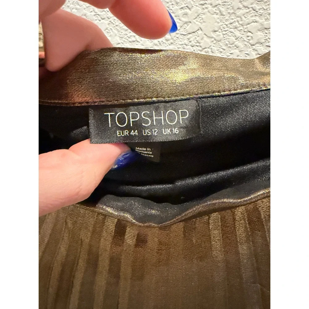Topshop metallic pleated